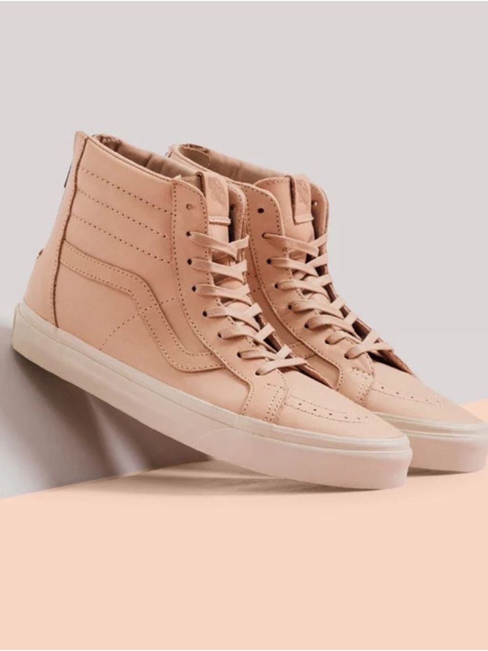 Vans Sk8-Hi Reissue Zip Veggie Tan High Top Leather Sneakers Men 11 Monochrome